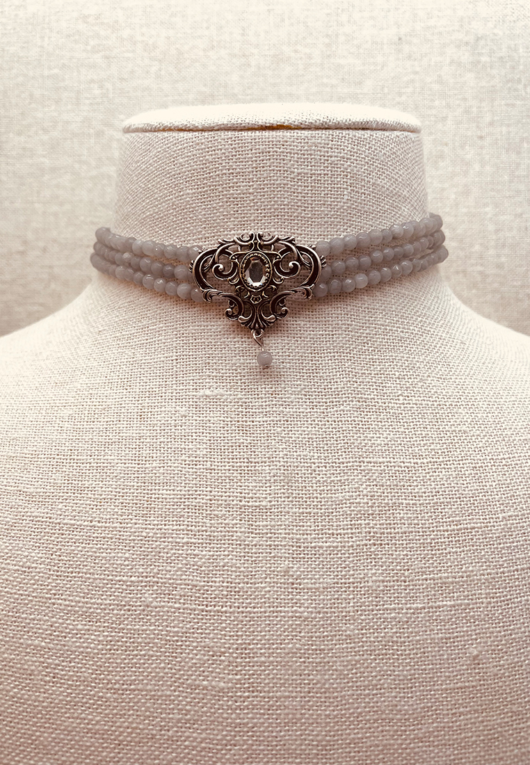 Perlen-Kropfkette Ophelia grau Perlen-Kropfkette Ophelia grau