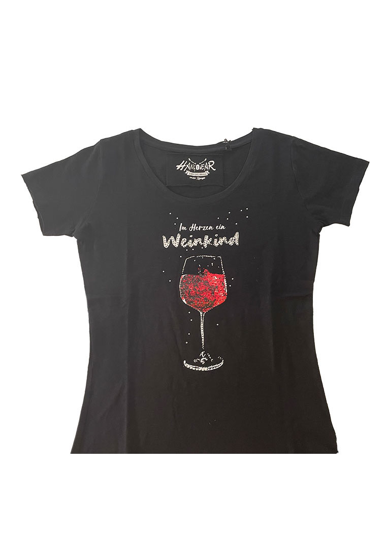 T-Shirt Weinkind schwarz