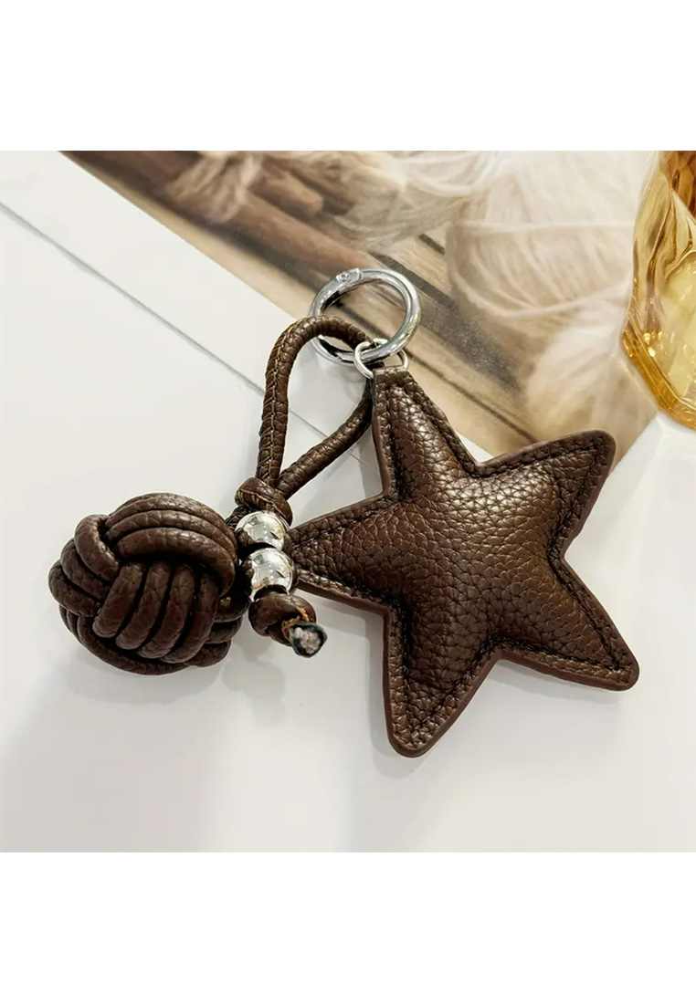 Schlüsselanhänger Stern Braun