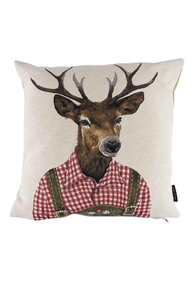 Gobelin Kissen tiroler Hirsch 45x45 Gobelin Kissen tiroler Hirsch 45x45