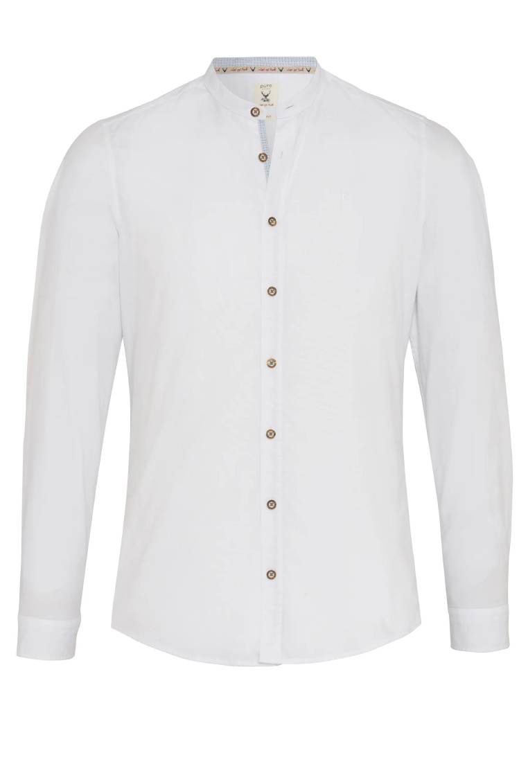PURE Trachtenhemd Slim-Fit weiss