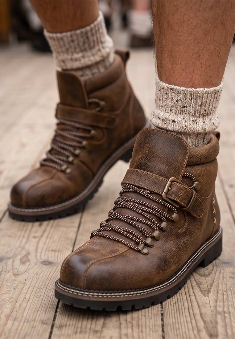 Trachtenschuh Tiago hellbraun gespeckt