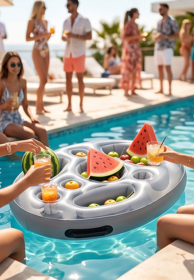 Aufblasbare Aperohalterung für den Pool