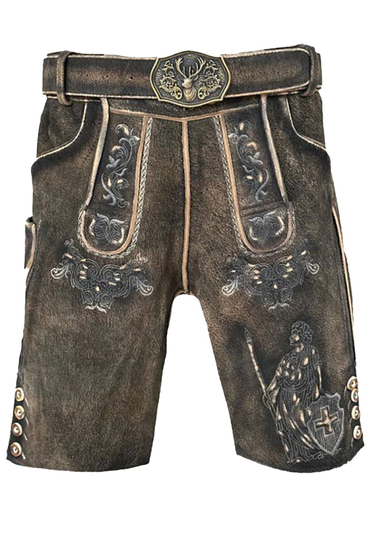 Lederhose Helvetia braun 