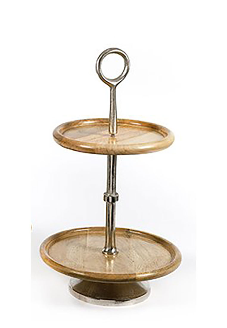 Mangoholz Etagere mit 2 Böden Mangoholz Etagere mit 2 Böden