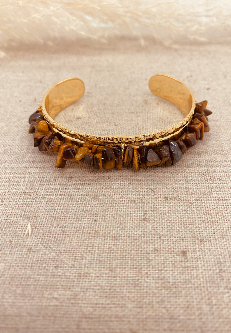 Armspange Caroline Gold mit Tigerauge