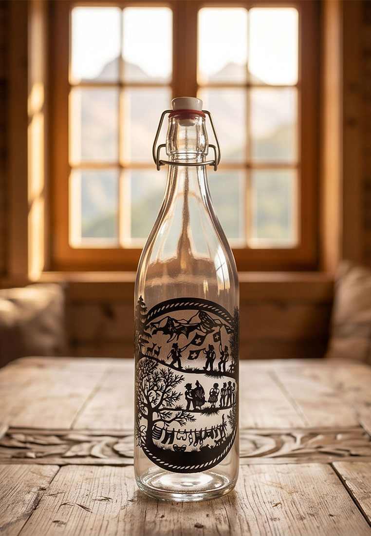 TRENDFORM Glasflasche 1L SWISS TRADITION