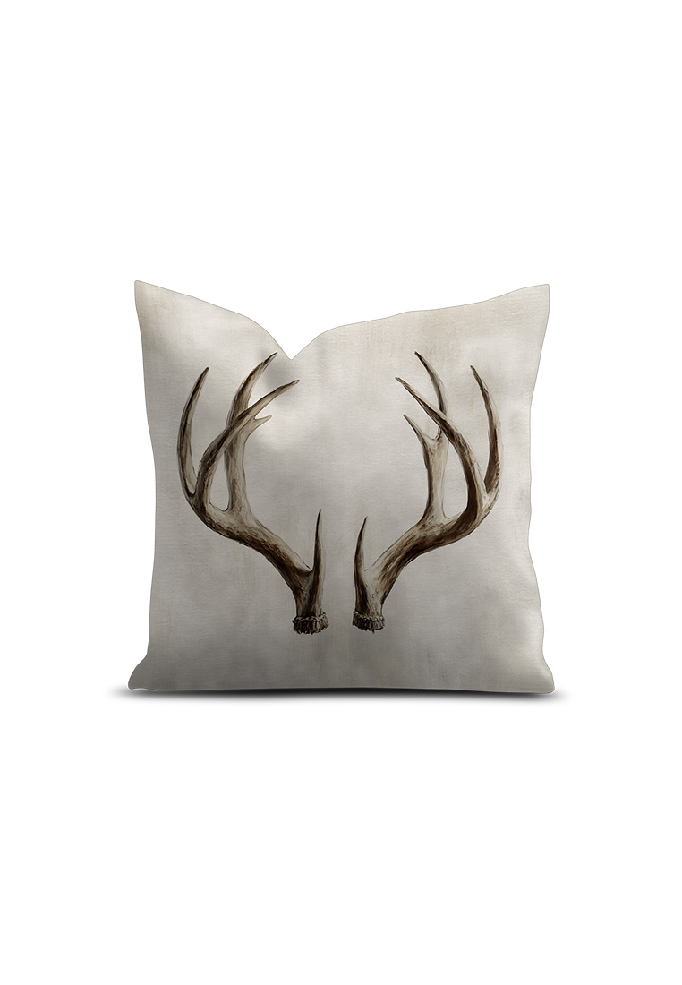 Kissen Geweih weiss velours 45x45cm