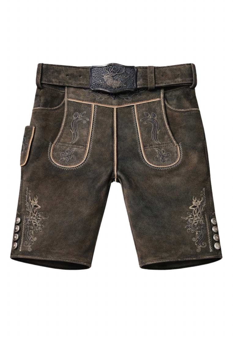 Lederhose Boris steingrau