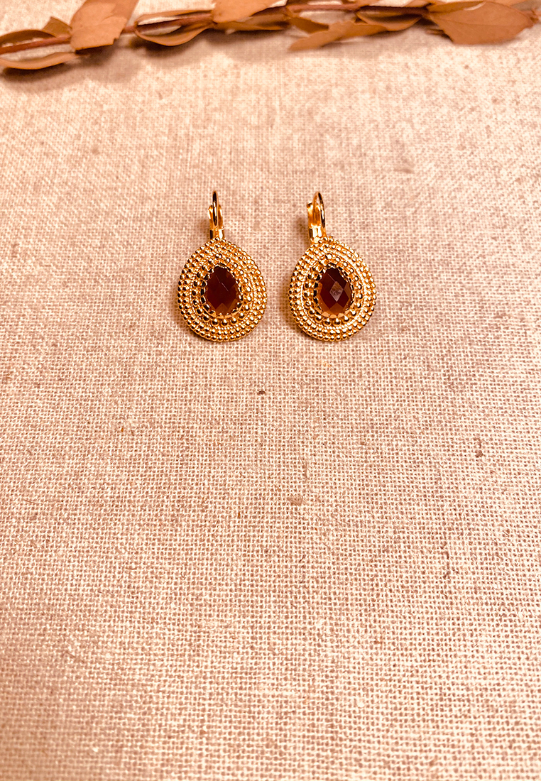 Ohrenanhänger gold mit Edelstein braun Ohrenanhänger gold mit Edelstein braun