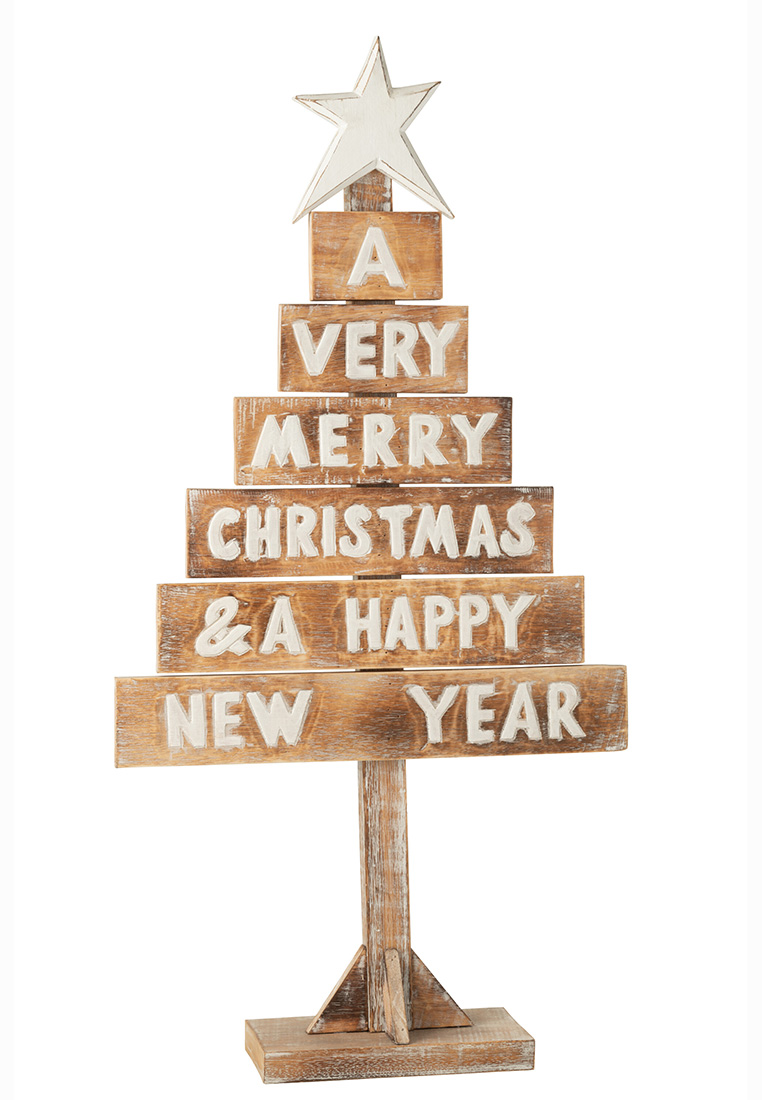 Weihnachtsbaum Holz mit Text 90cm