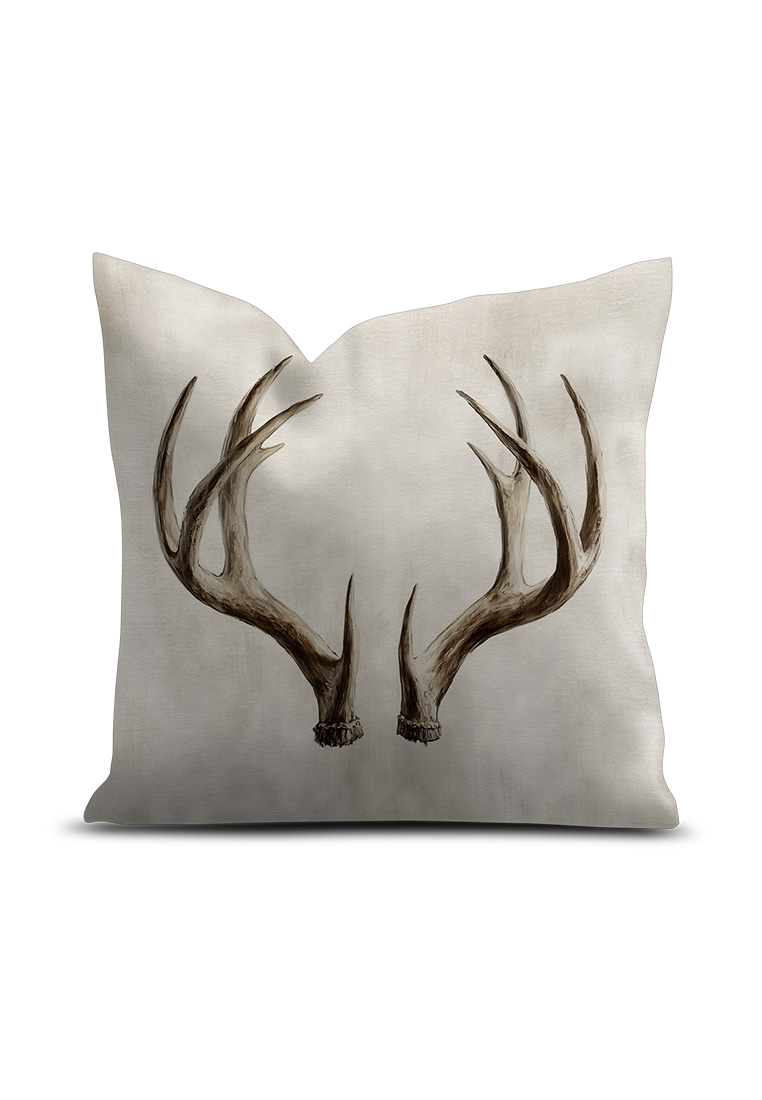 Kissen Geweih weiss velours 70x70cm