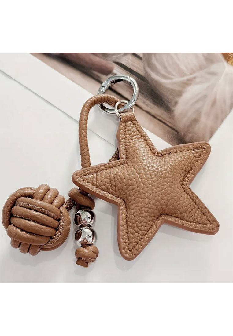 Schlüsselanhänger Stern Beige