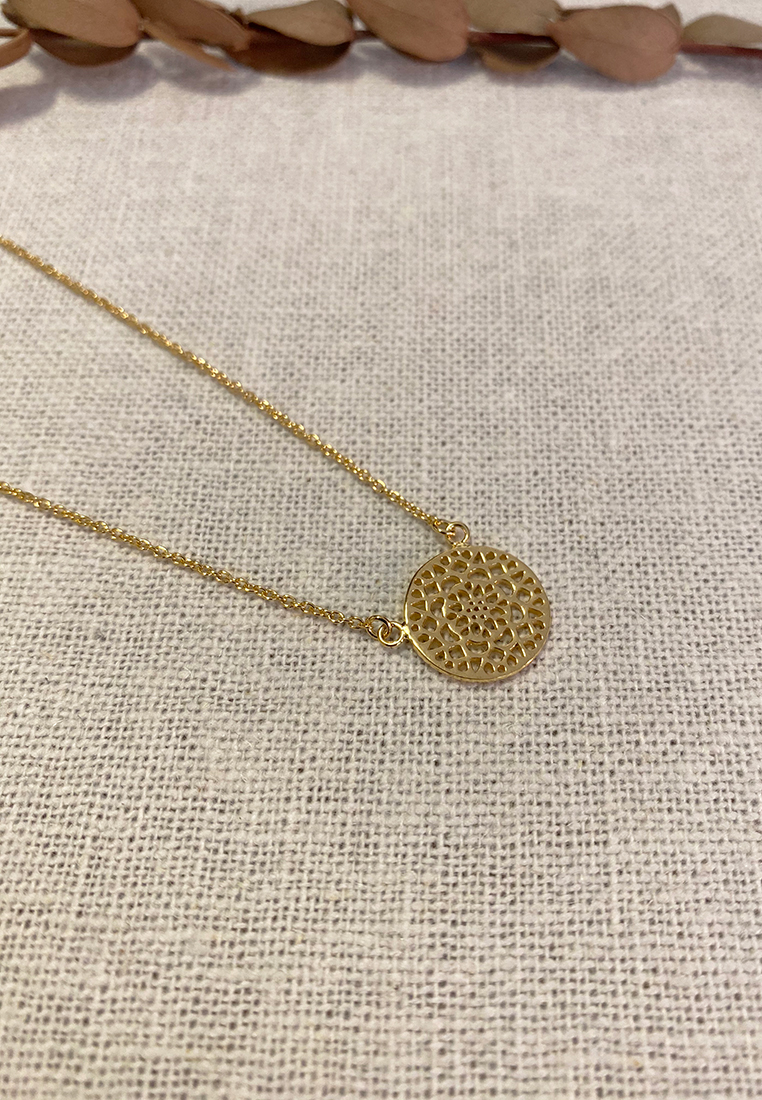 Halskette Blumenscheibe Gold