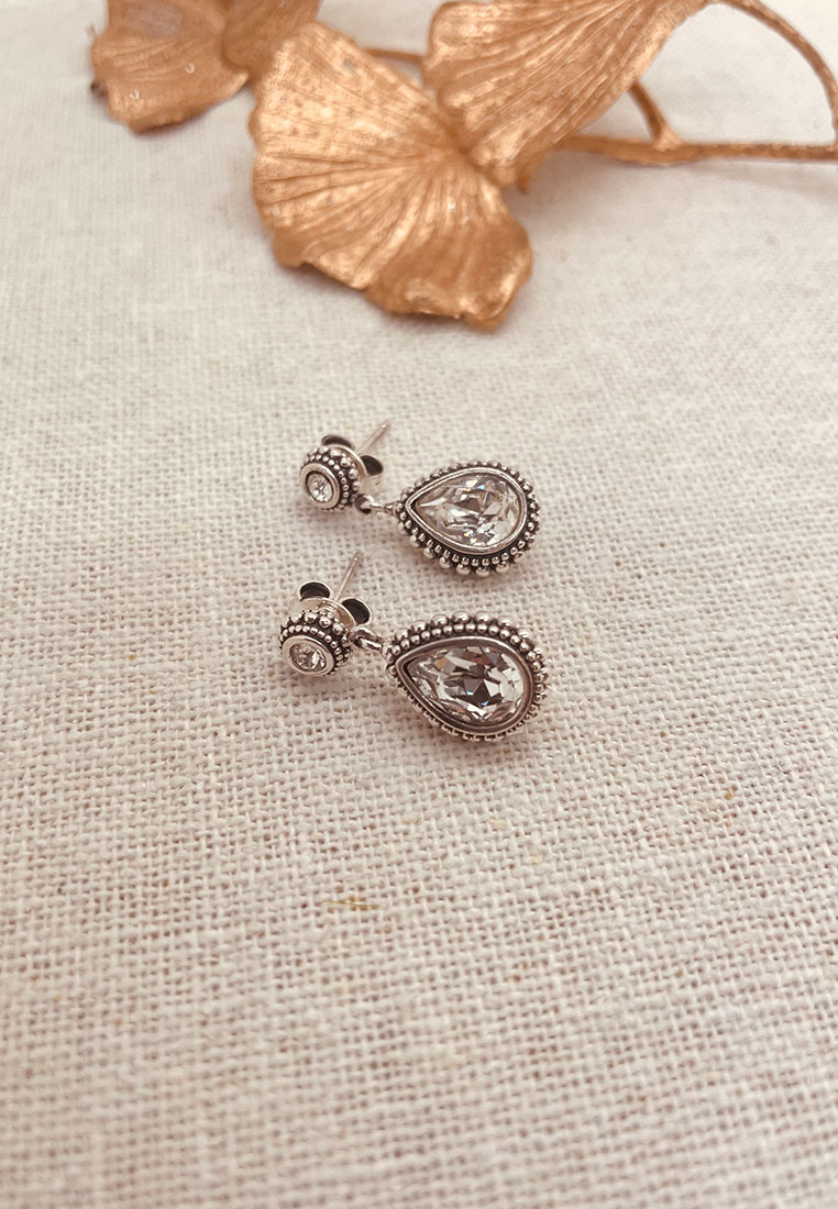Ohrstecker Amber silber crystal