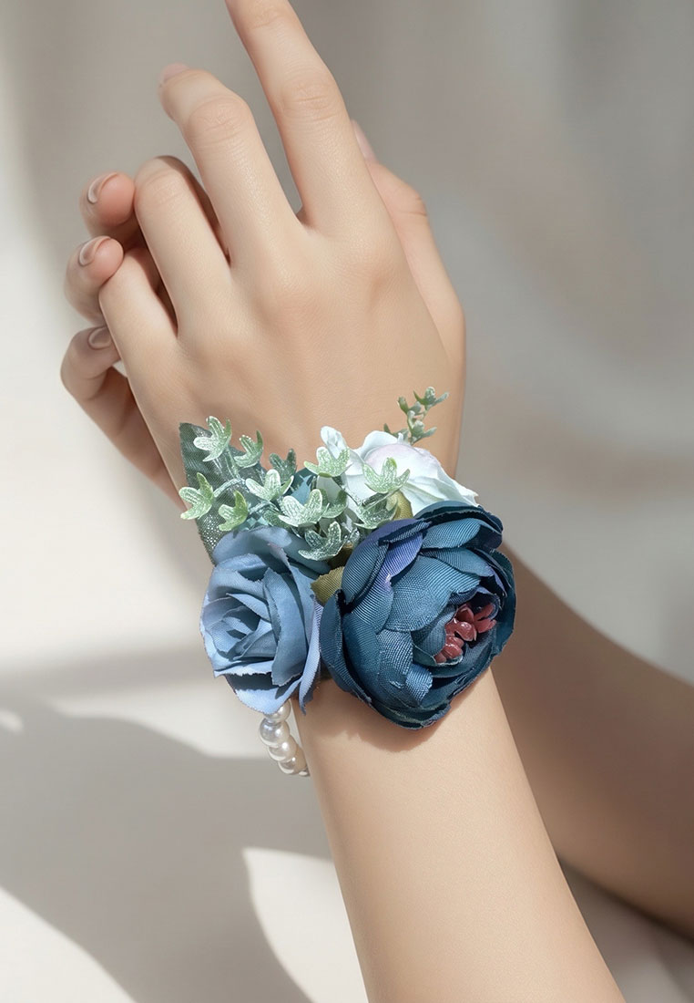 Dirndl Armschmuck Blumen petrol