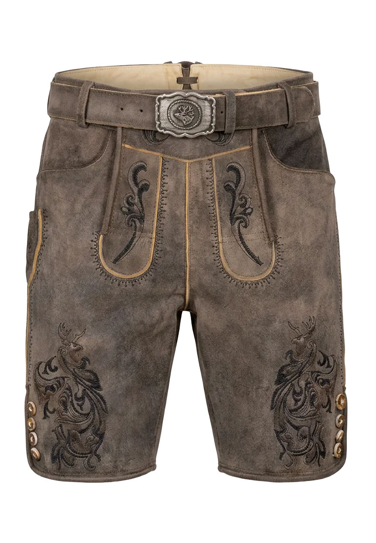 Lederhose Jerry steingrau