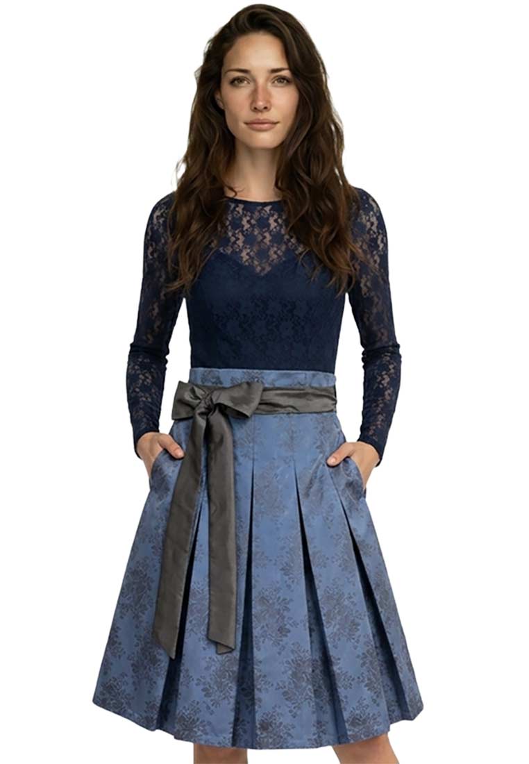 Dirndlrock Bergweiss Letty stahlblau