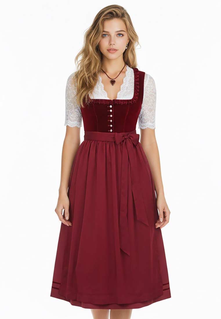Dirndl Cherry Chante kirschrot 70cm