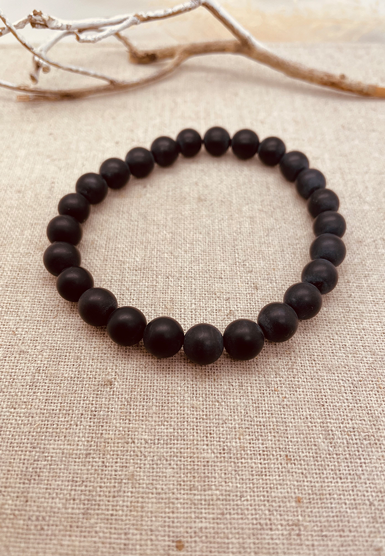 Herrenarmband onyx schwarz matt