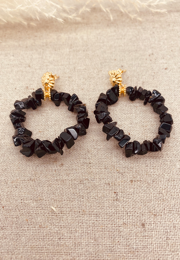 Ohrring Amina Gold mit Onyx Ohrring Amina Gold mit Onyx