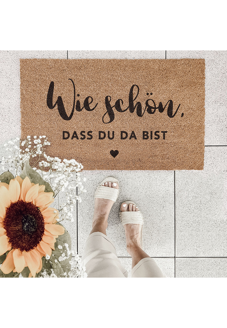 Kokos Fussmatte Wie schön, dass du da bist Kokos Fussmatte Wie schön, dass du da bist