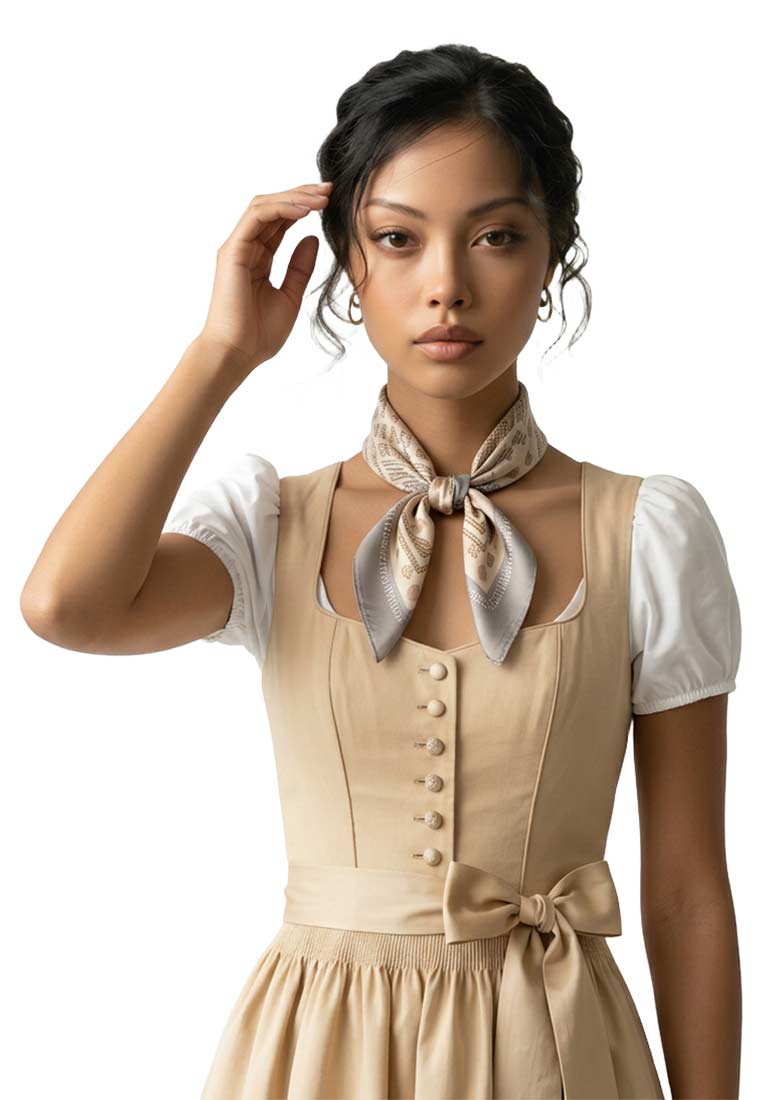 Nickituch Herzen Allover beige