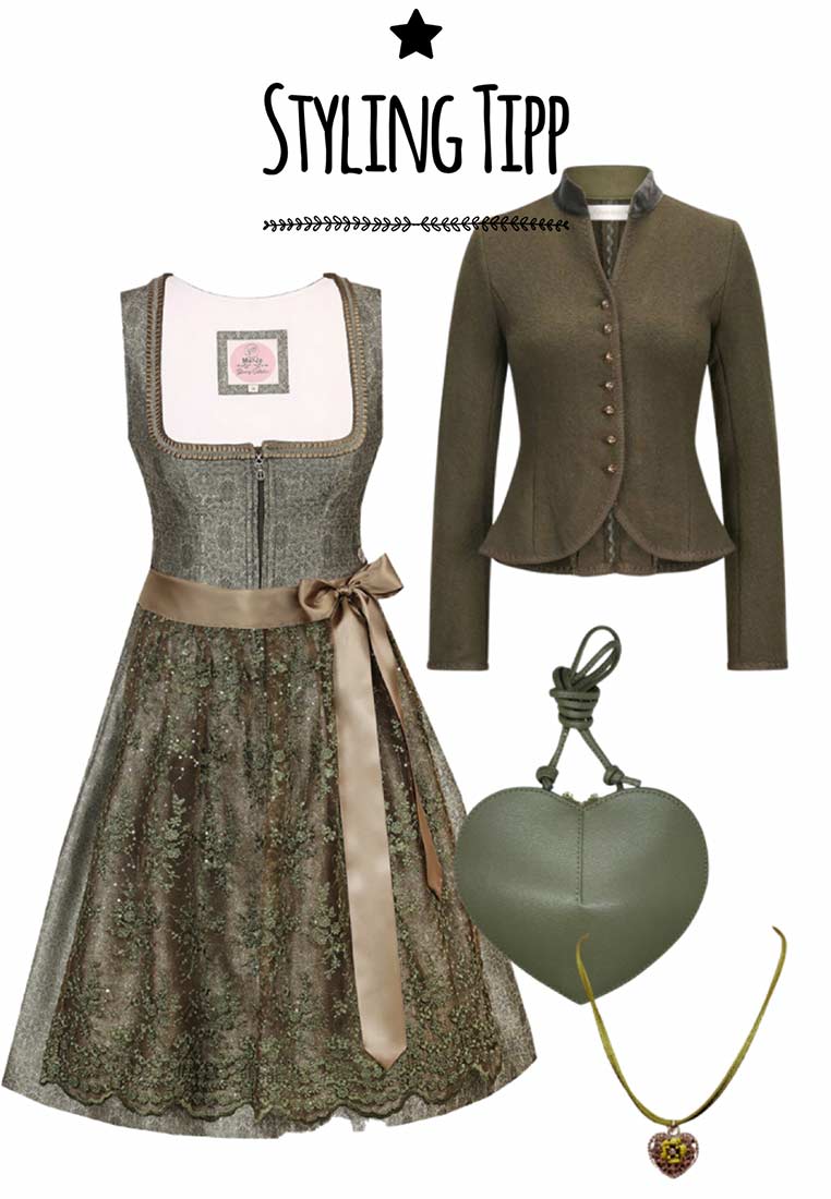 Alpenherz Walkjanker Amelie oliv, Frontansicht des Trachtenjankers in Olivgrün mit Knopfleiste und Kragen. Hochwertige Verarbeitung.