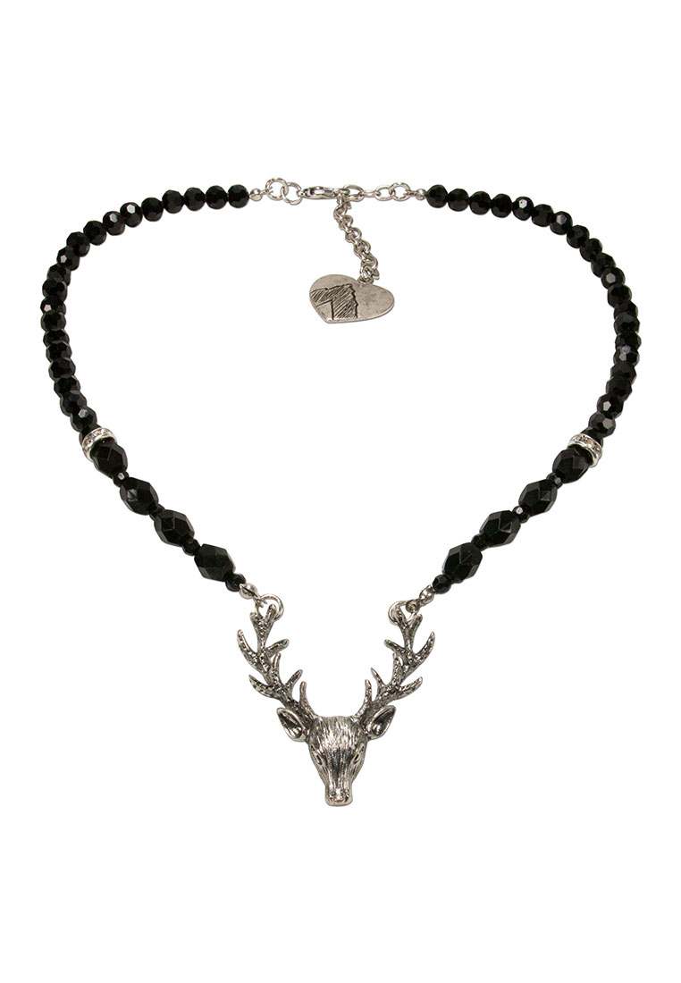Perlen Halskette Hirsch schwarz