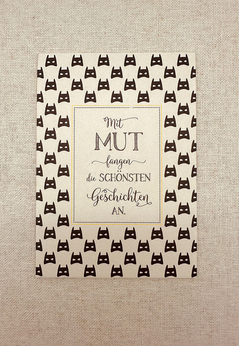 Karton Postkarte Mut
