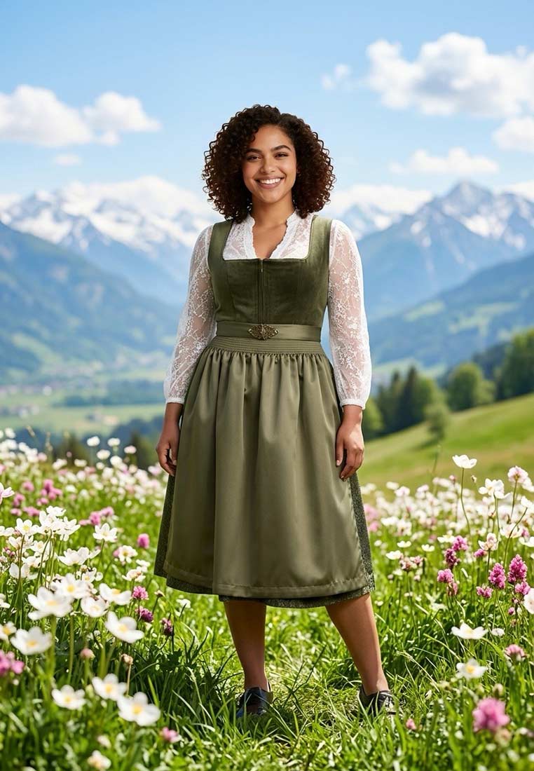 Dirndl Livie oliv 70cm