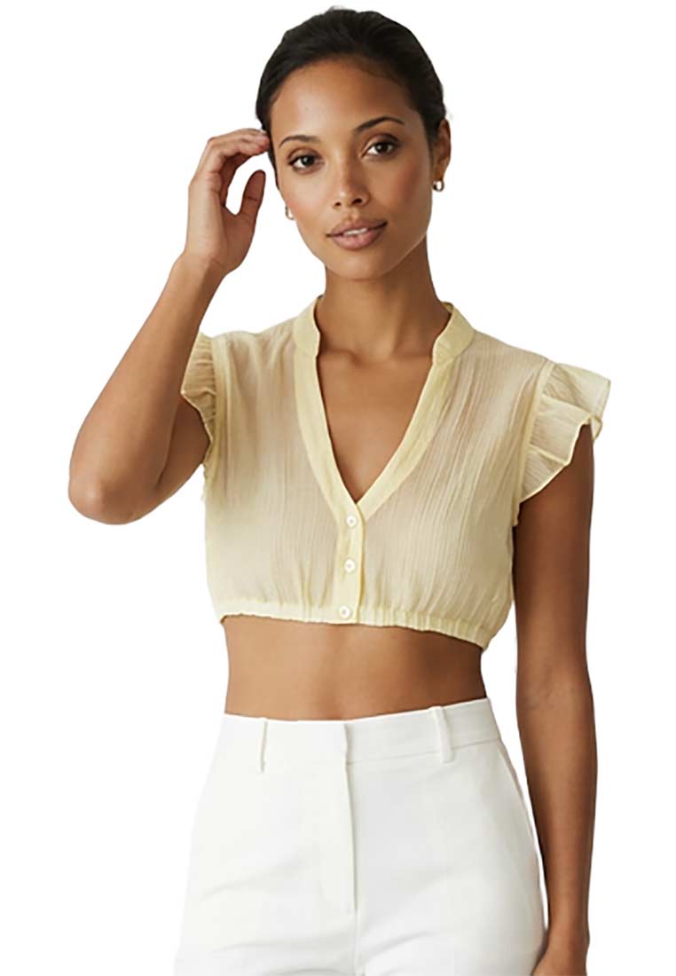 Dirndlbluse zitronengelb