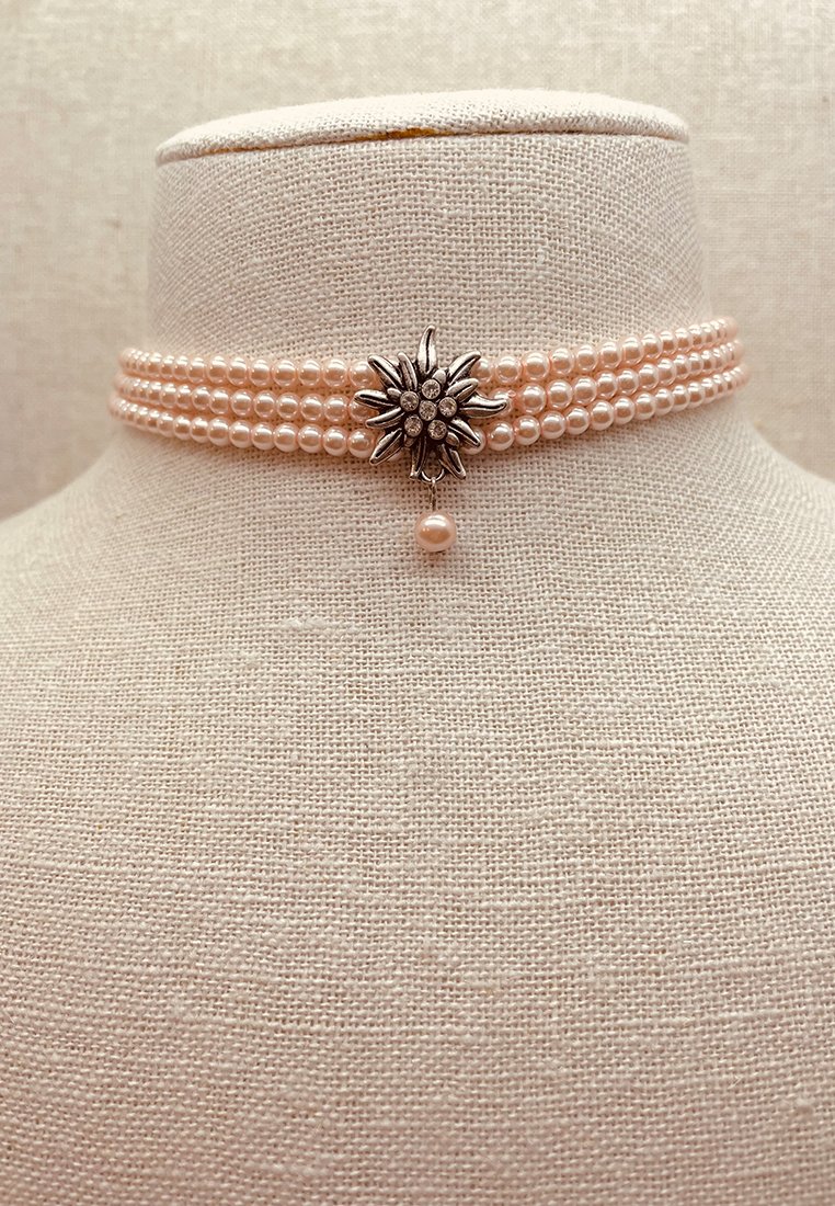 Perlen Kropfkette Strass Edelweiss Perlen Kropfkette Strass Edelweiss
