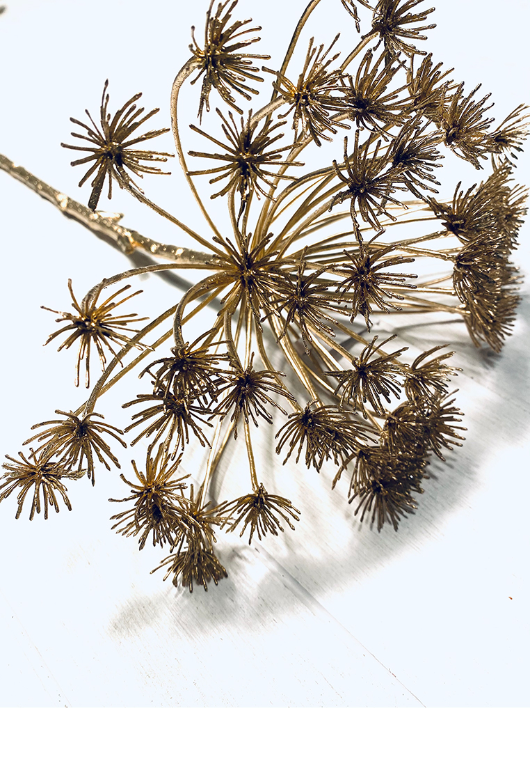 Zweig Schierling gold mit Glitzer 53cm Zweig Schierling gold mit Glitzer 53cm