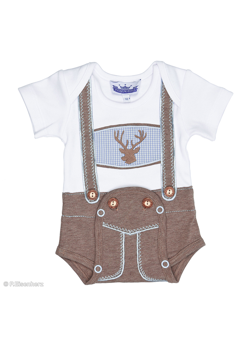 Body mit kurzem Arm Lederhose mit Hirsch Body mit kurzem Arm Lederhose mit Hirsch