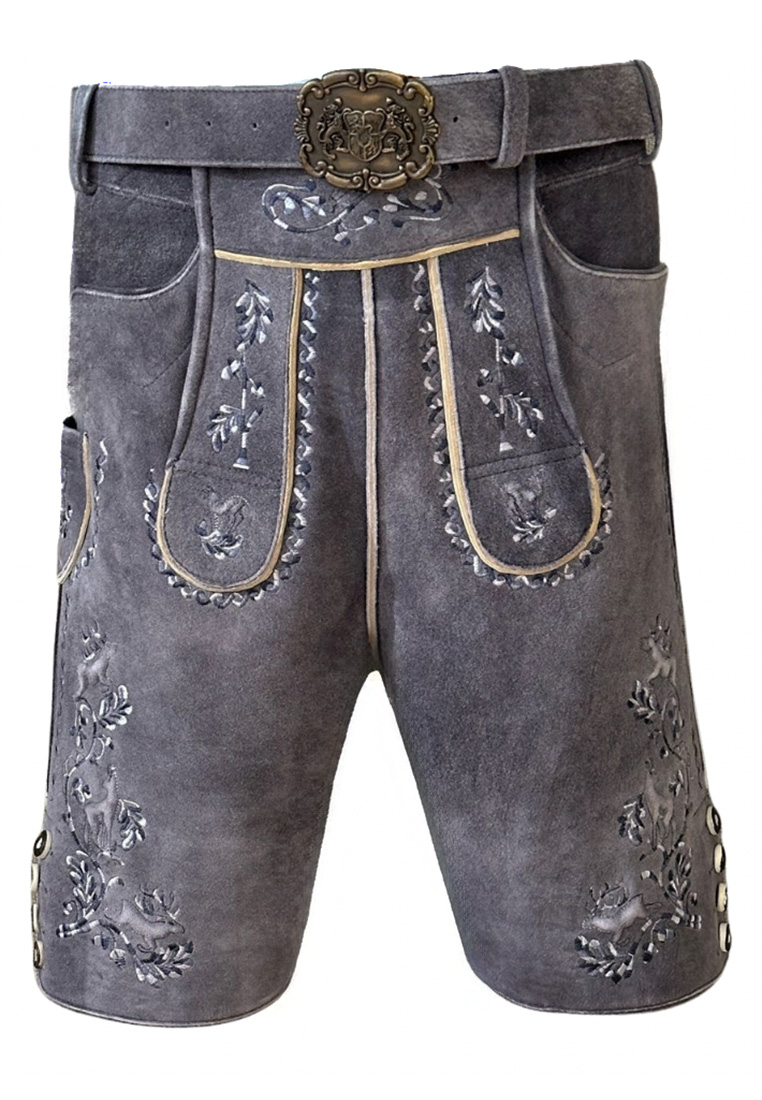 Lederhose Jamie grau