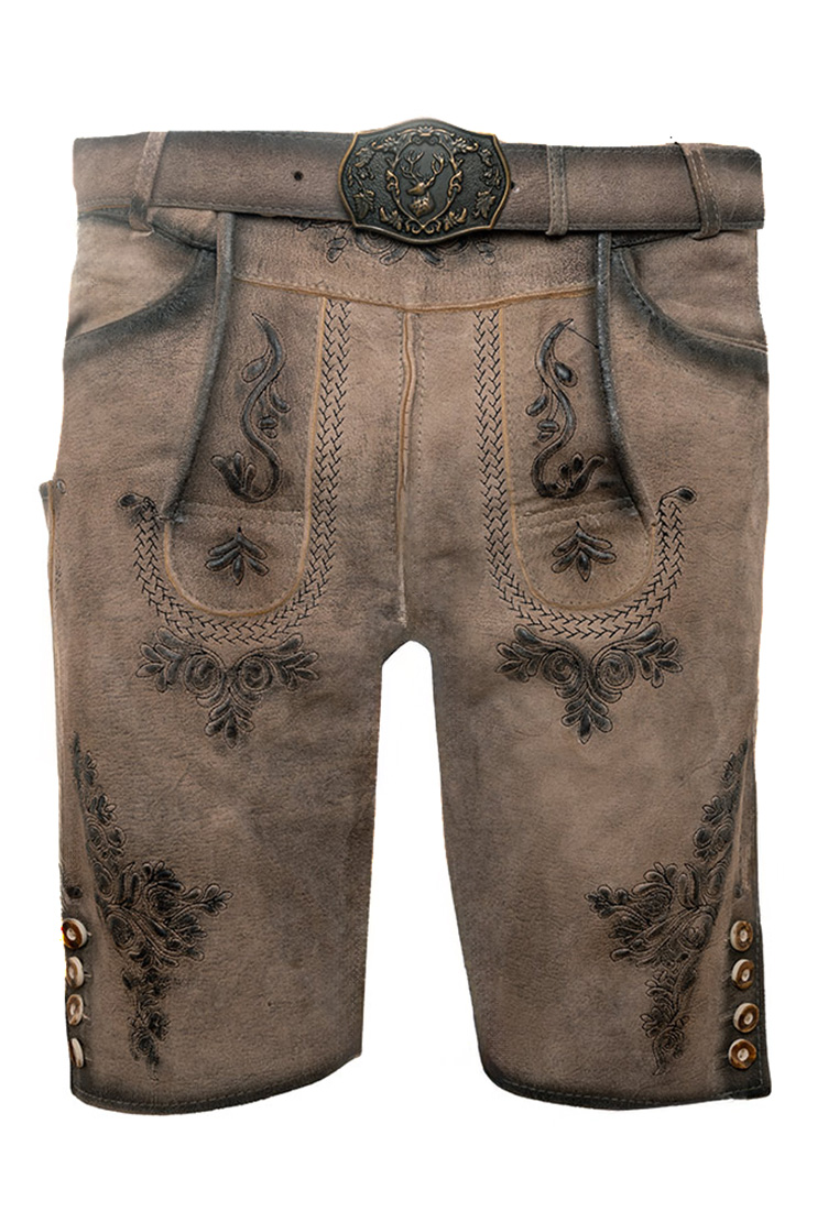 Lederhose Ermann grau