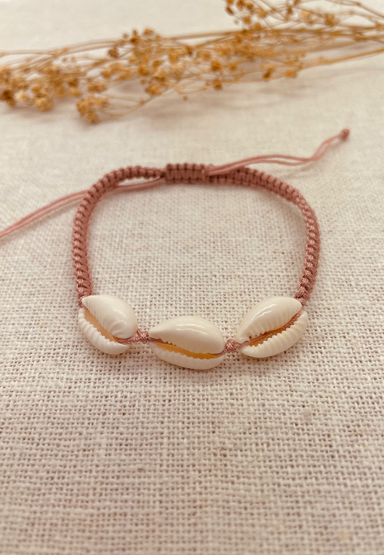 Kauri Muschelarmband altrosa