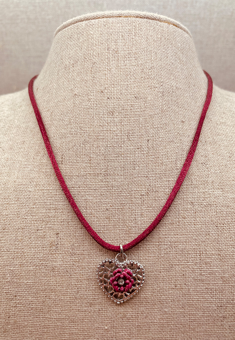 Trachtencollier Rosenherz fuchsia