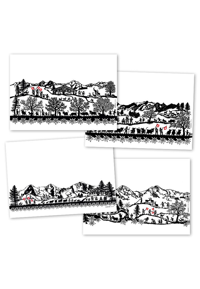 Papiertischset SWISS TRADITION 4x12 Sets Papiertischset SWISS TRADITION 4x12 Sets