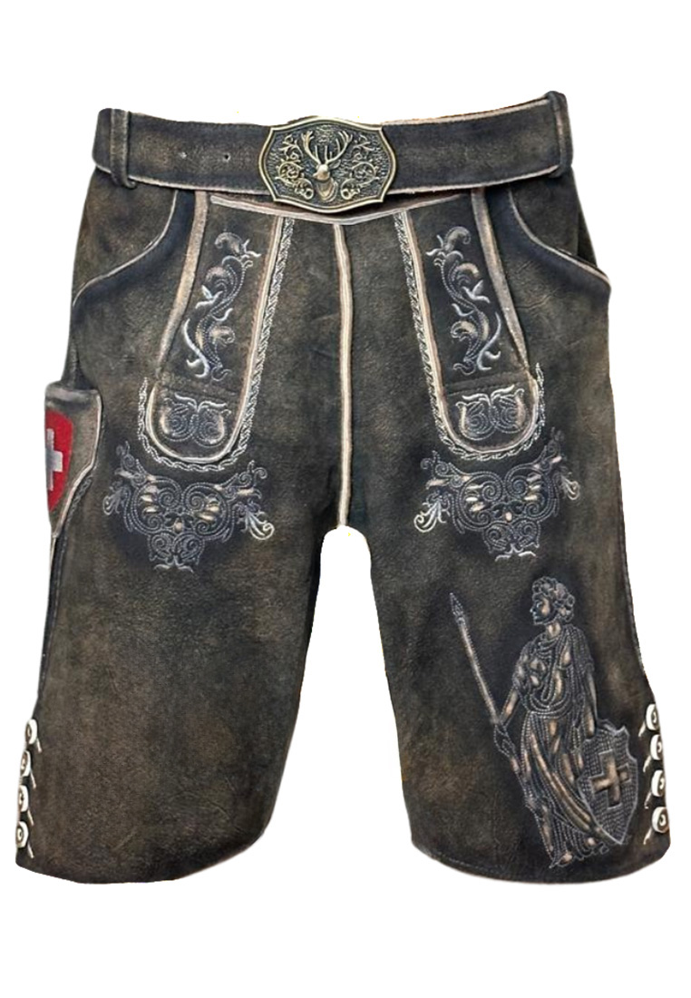 Lederhose Helvetia braun 