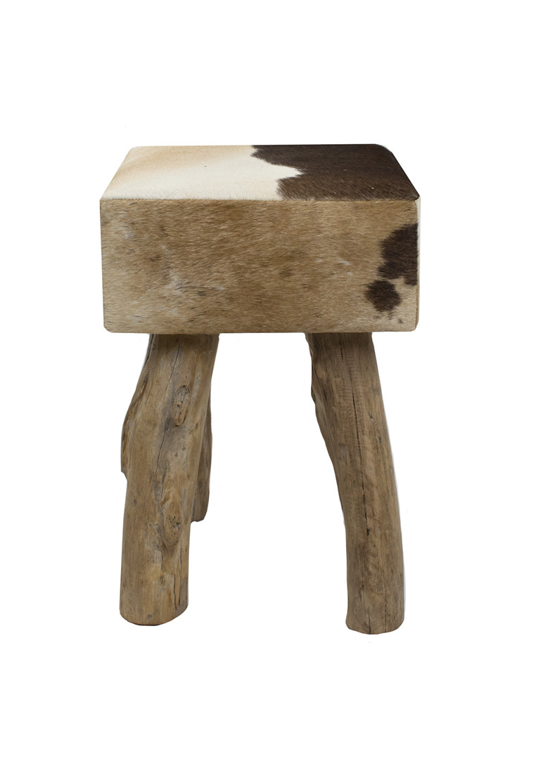 Kuhfell-Hocker quadratisch
