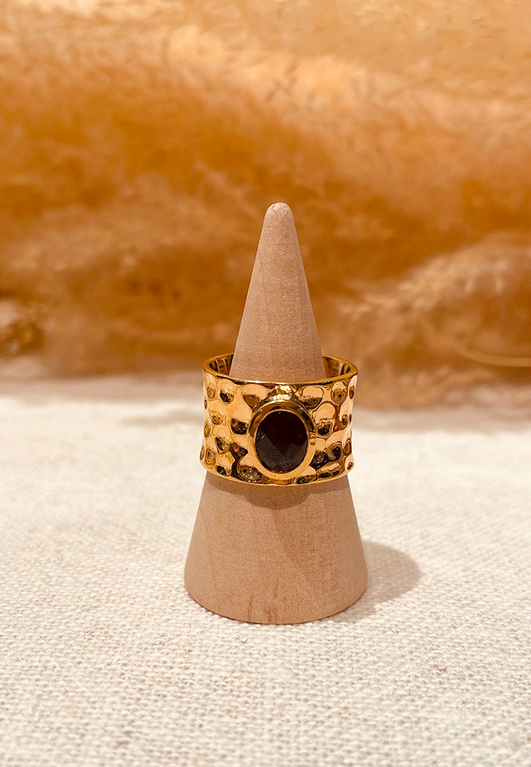 Goldring Spinell schwarz grob gehämmert Goldring Spinell schwarz grob gehämmert