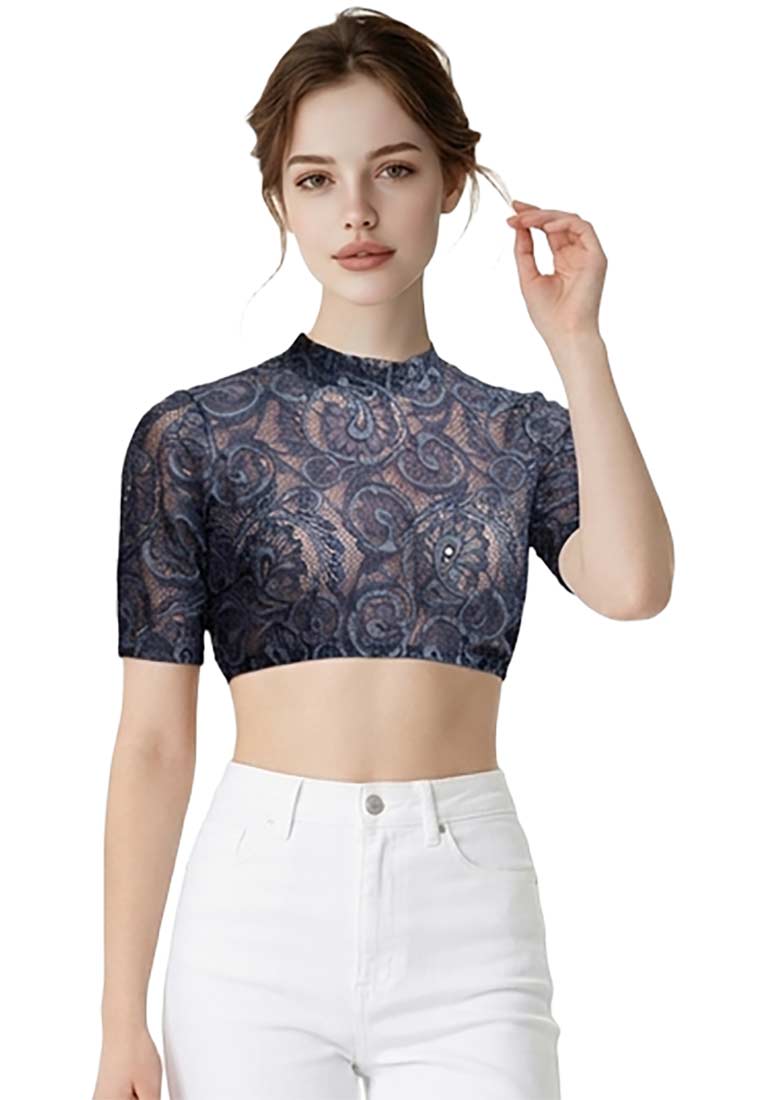 Dirndlbluse Annesca blau