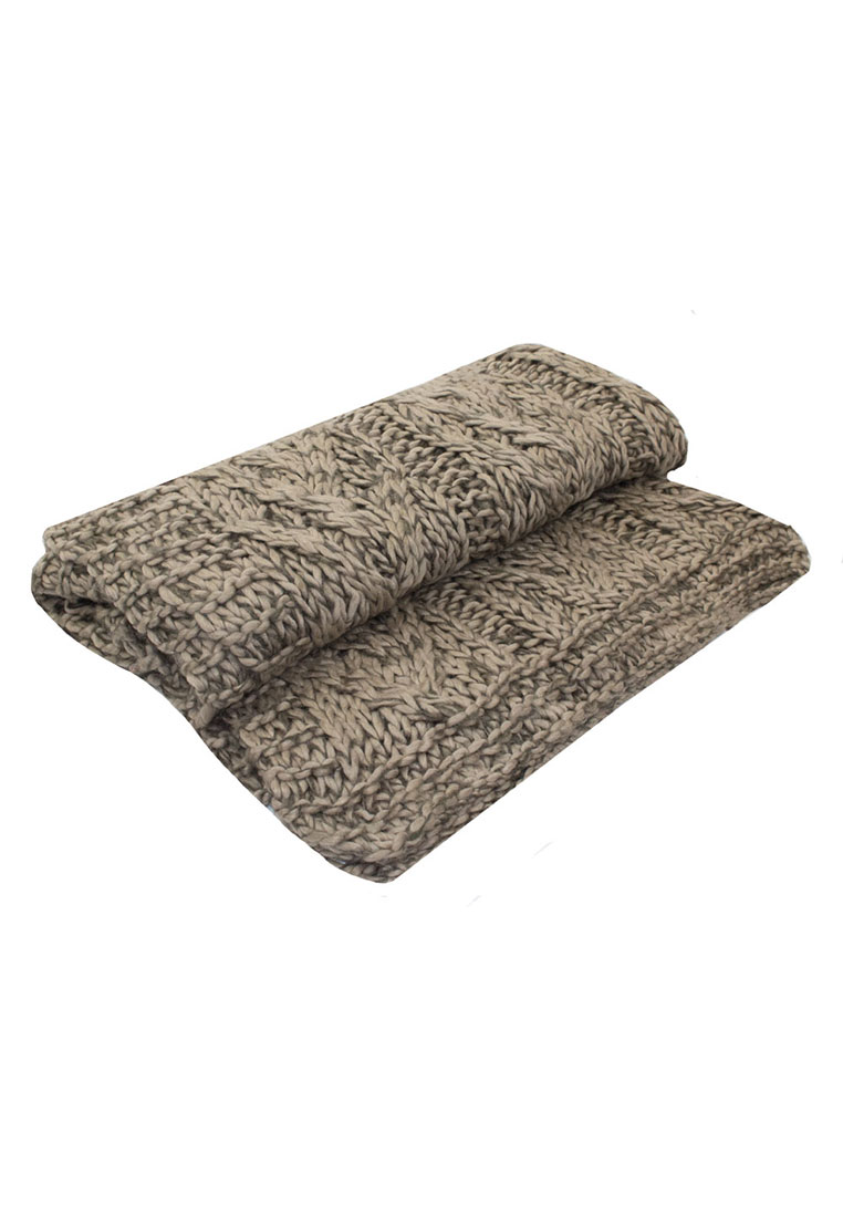 Decke gestrickt beige 170x130