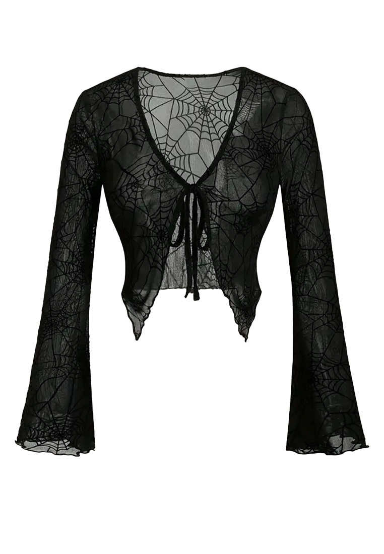 Halloween Bluse mit Spinnweben