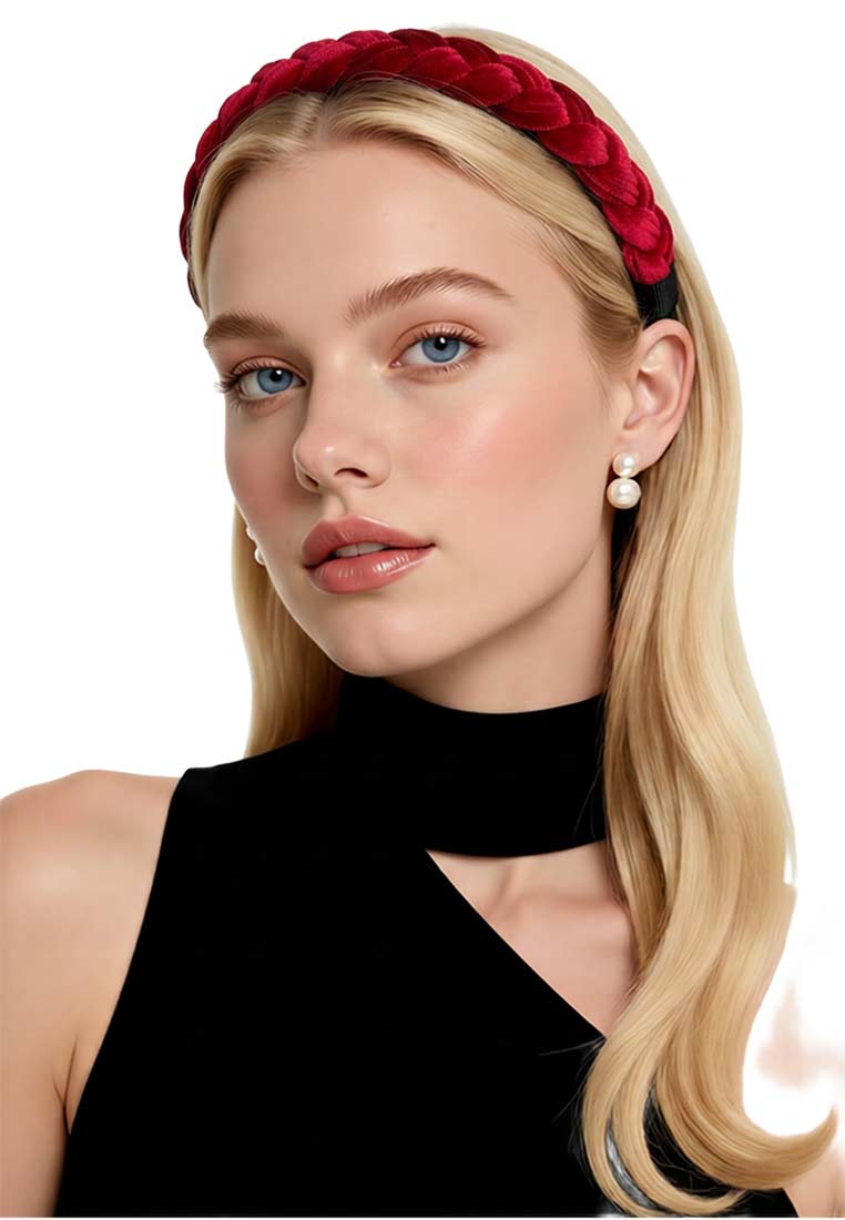 Zopfhaarreif rot schmal