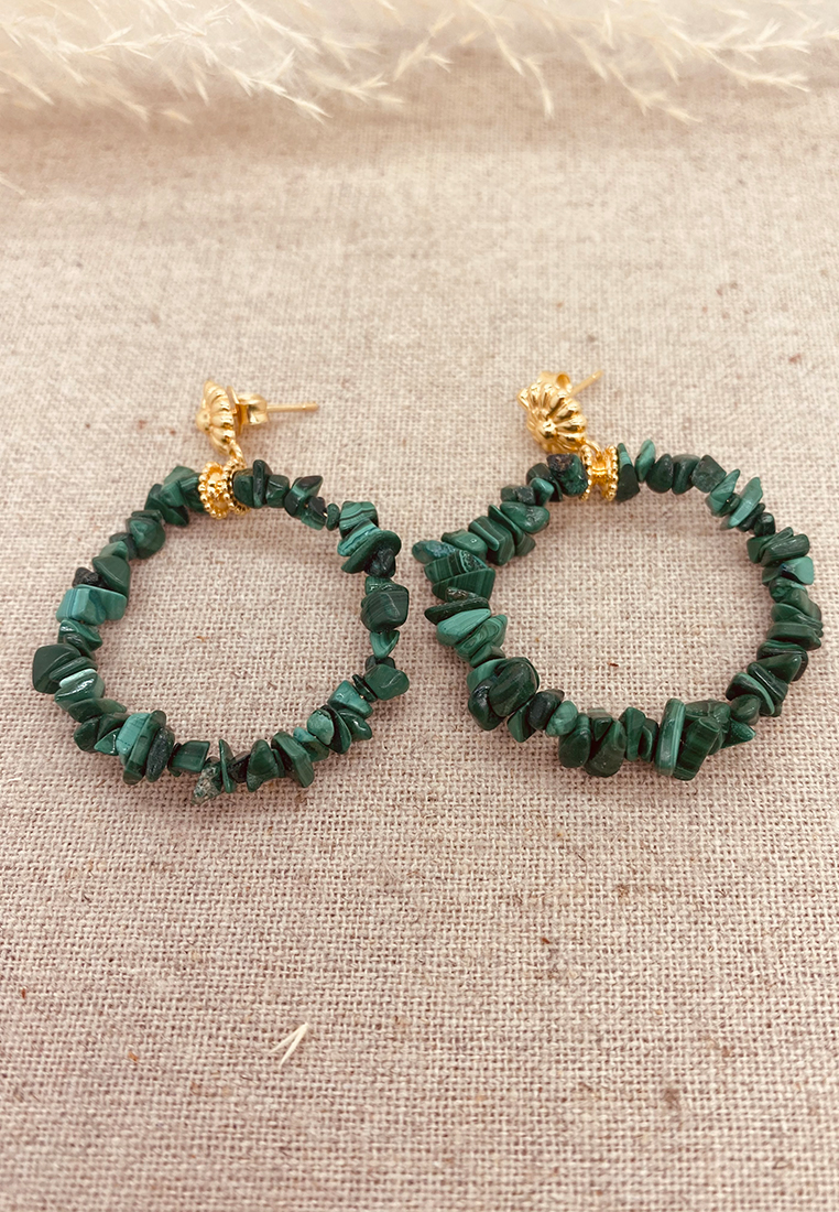 Ohrring Amina Gold mit Malachite