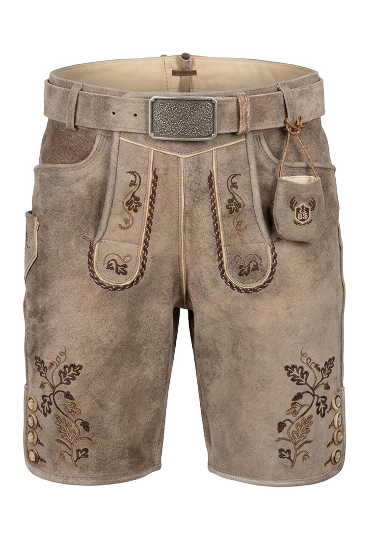 Lederhose Miguel beige schokobraun