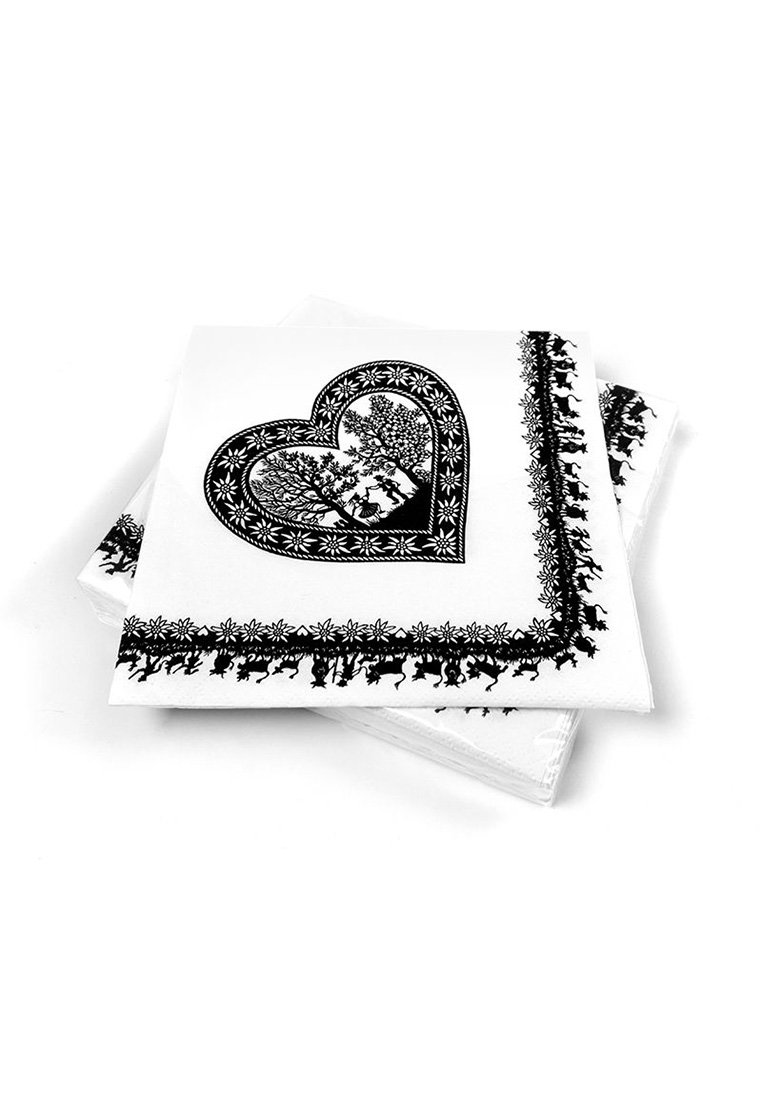 Papierservietten SWISS HEART 33x33 20er Set